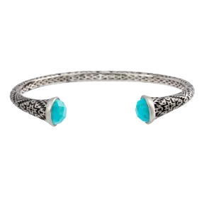 Aztec Faceted Round Turquoise Cuff