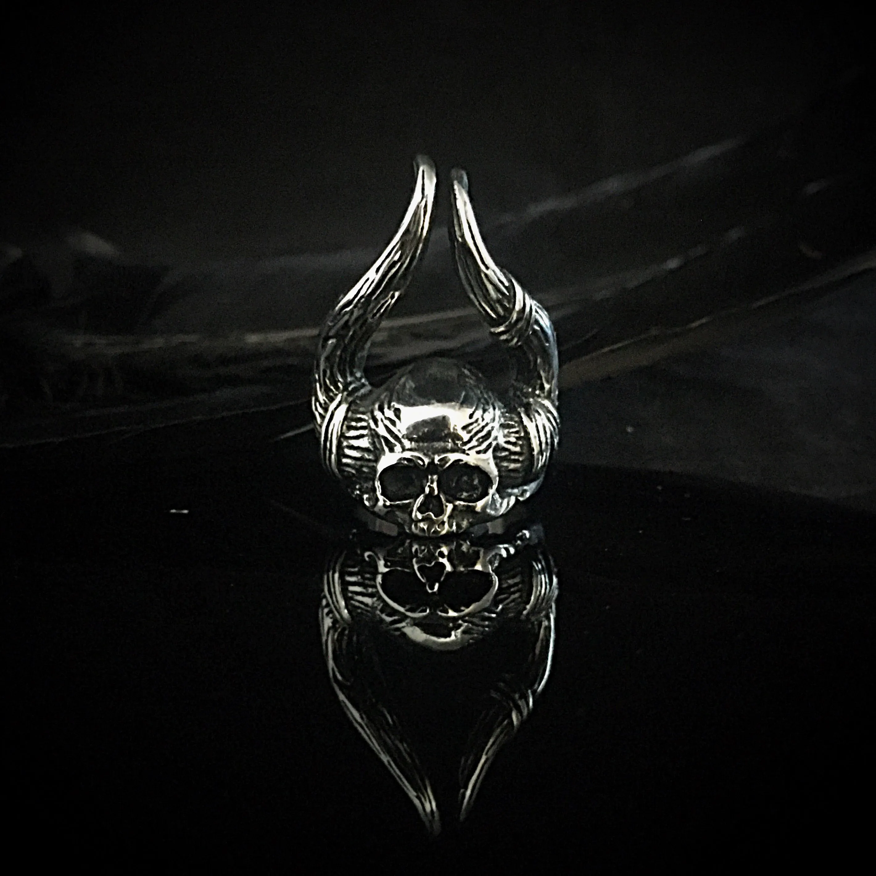 BAAL Skull Ring steel