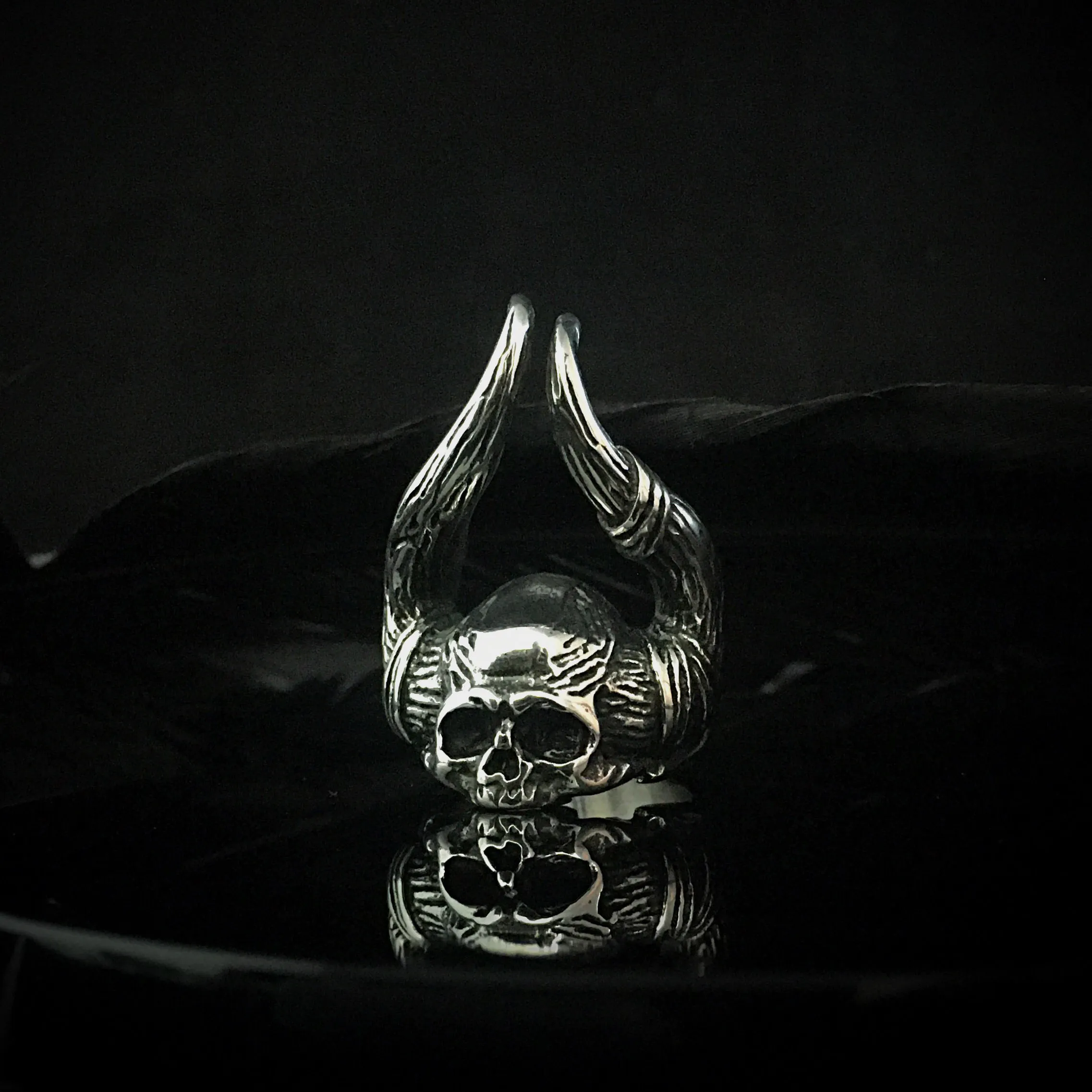 BAAL Skull Ring steel