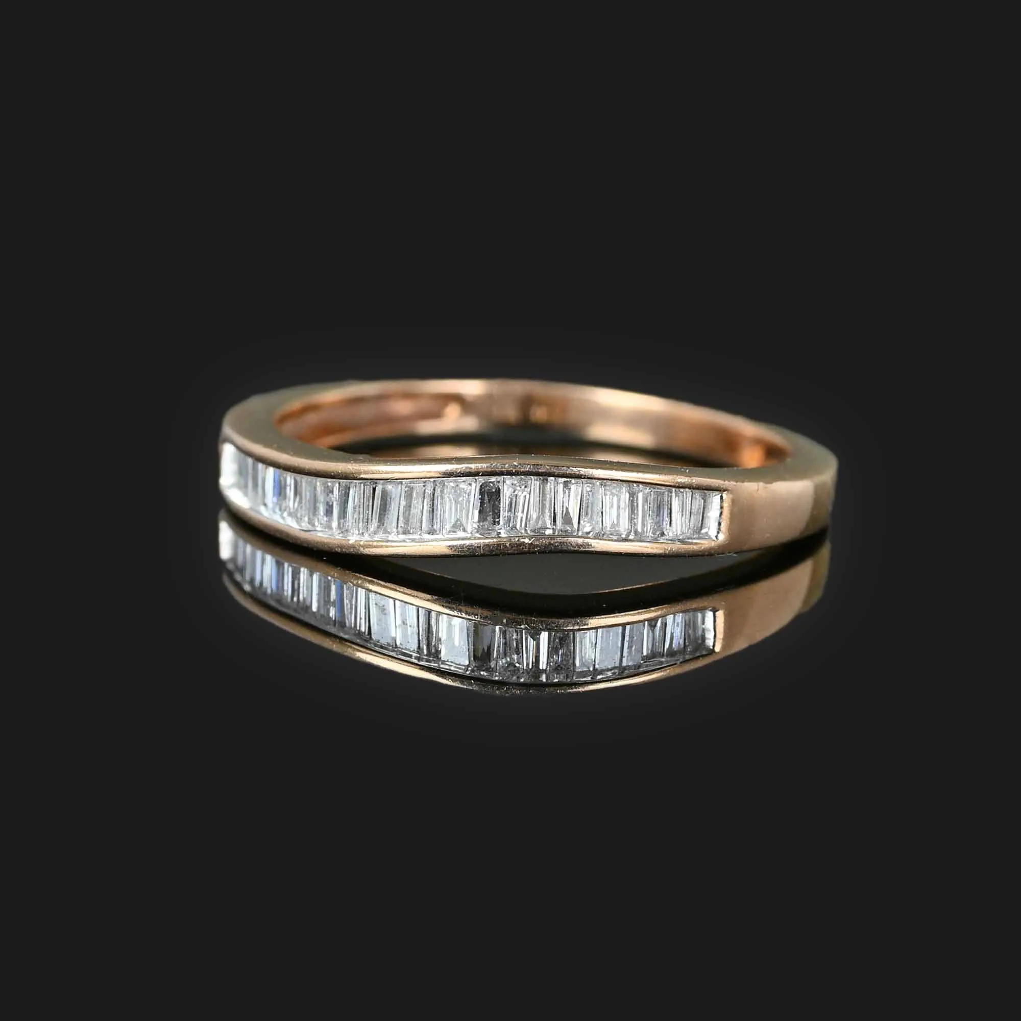 Baguette Diamond Band Ring in 14K Rose Gold