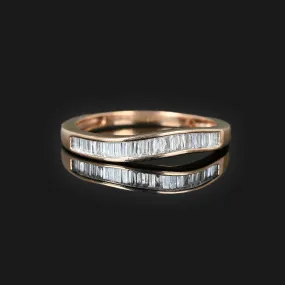 Baguette Diamond Band Ring in 14K Rose Gold