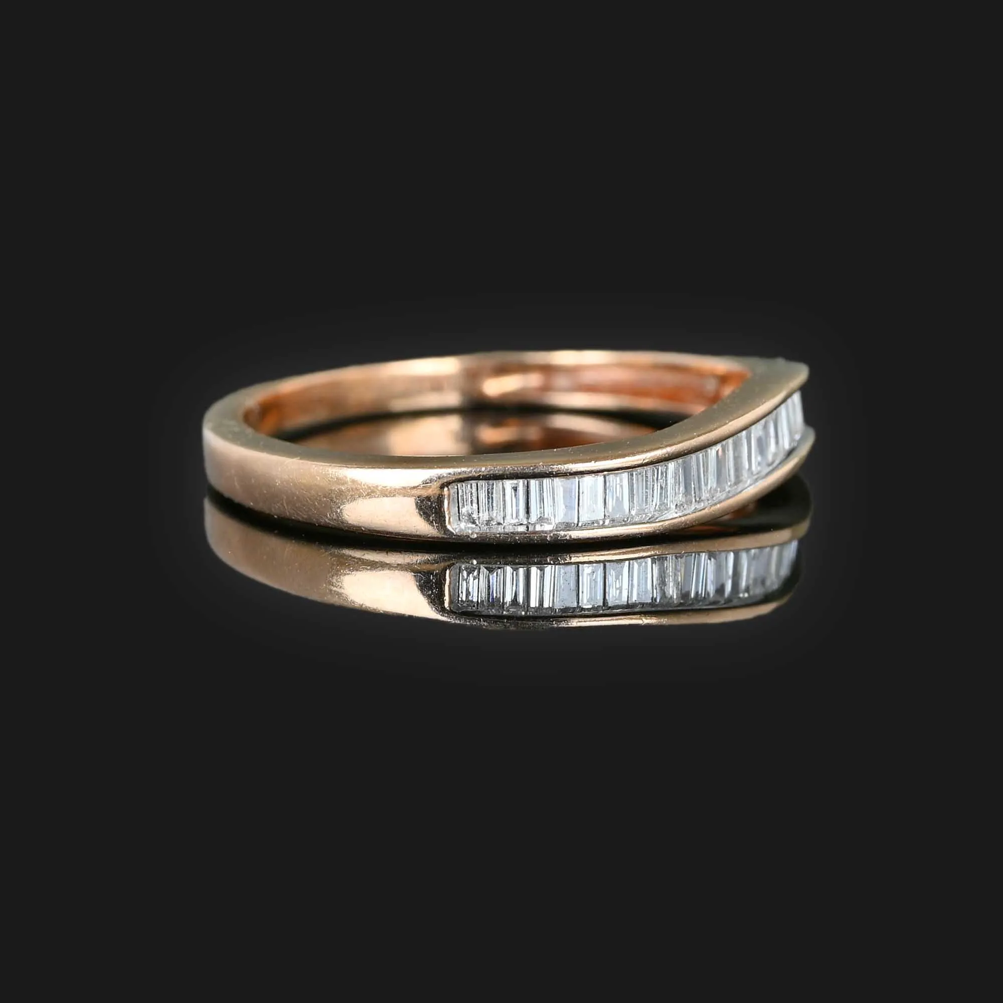 Baguette Diamond Band Ring in 14K Rose Gold