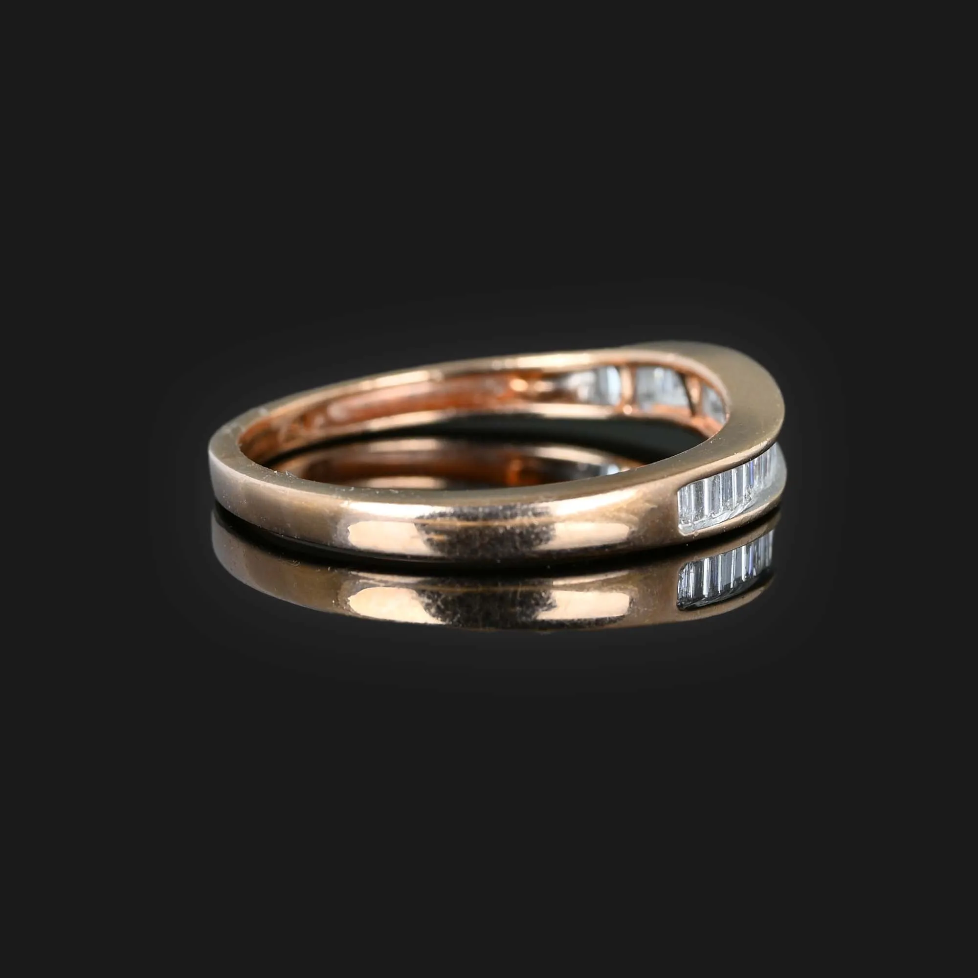 Baguette Diamond Band Ring in 14K Rose Gold