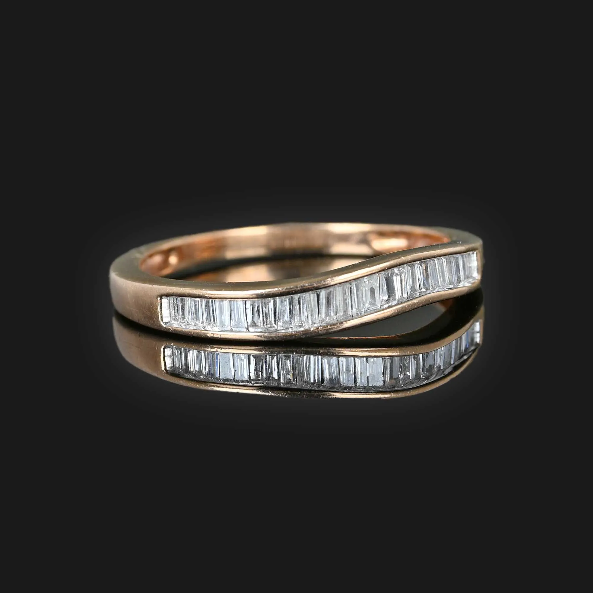 Baguette Diamond Band Ring in 14K Rose Gold