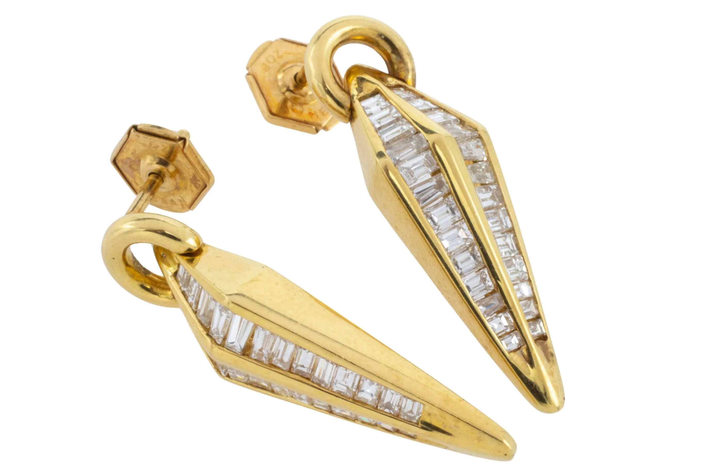 Baguette diamond earrings