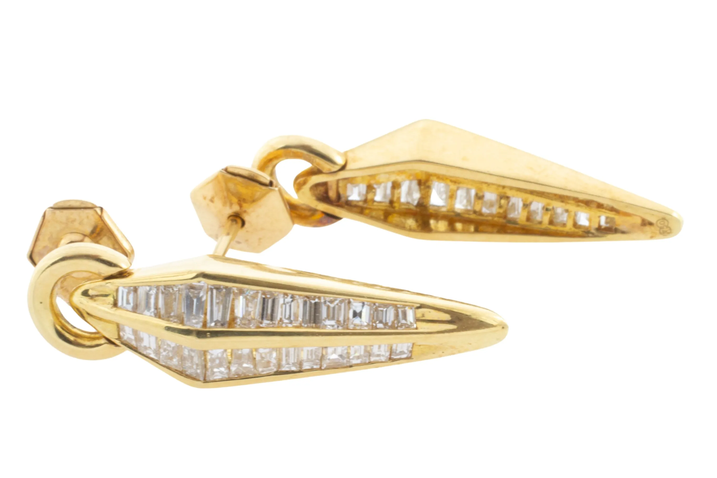 Baguette diamond earrings