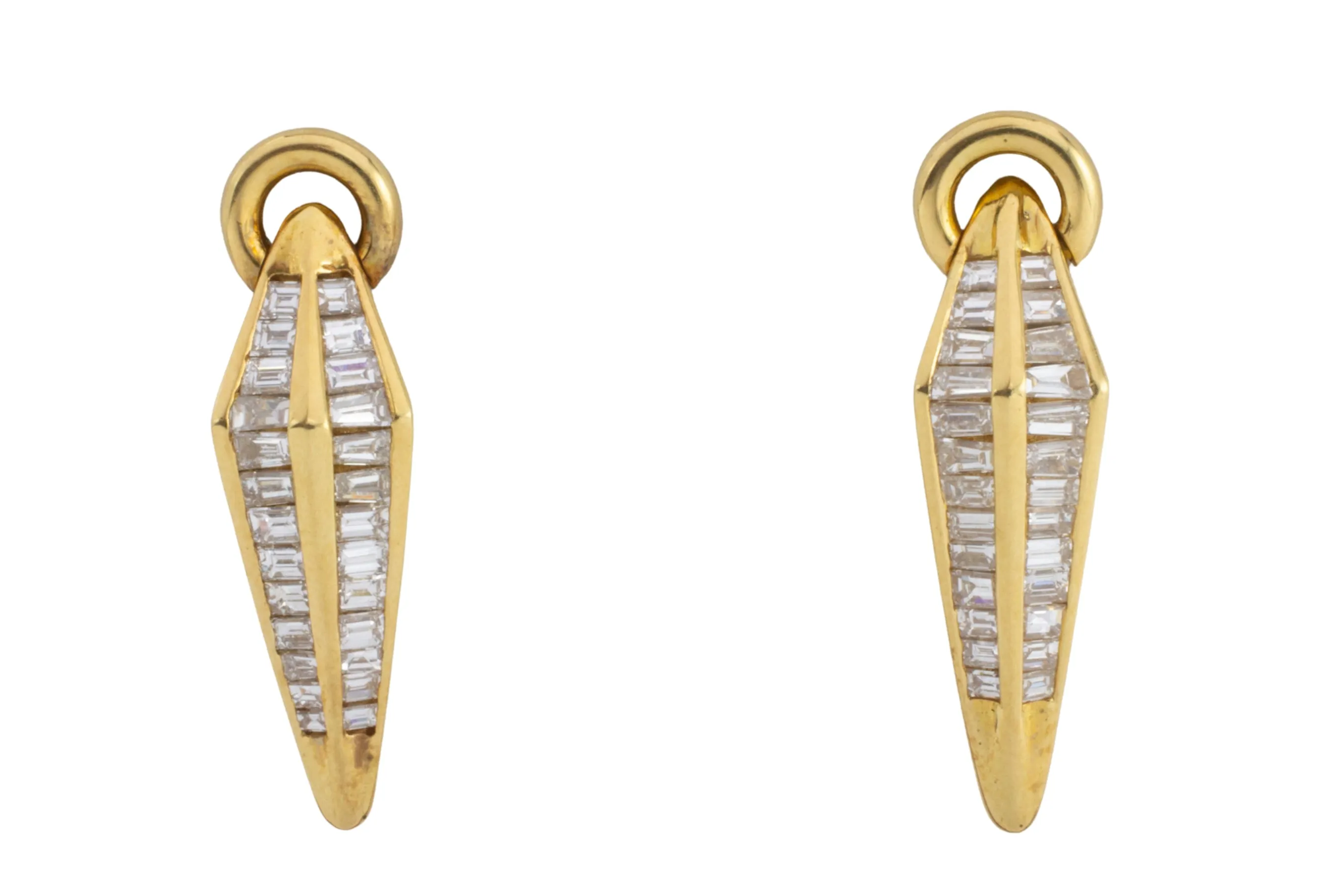 Baguette diamond earrings