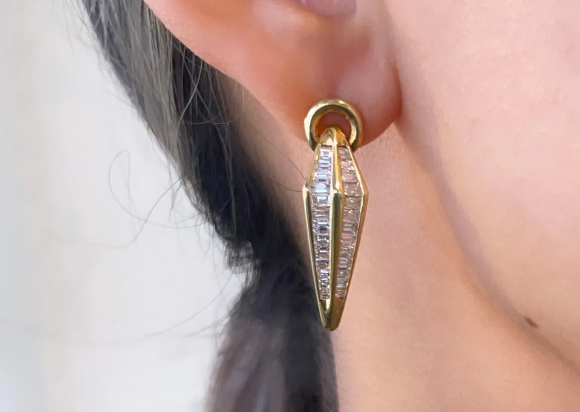 Baguette diamond earrings