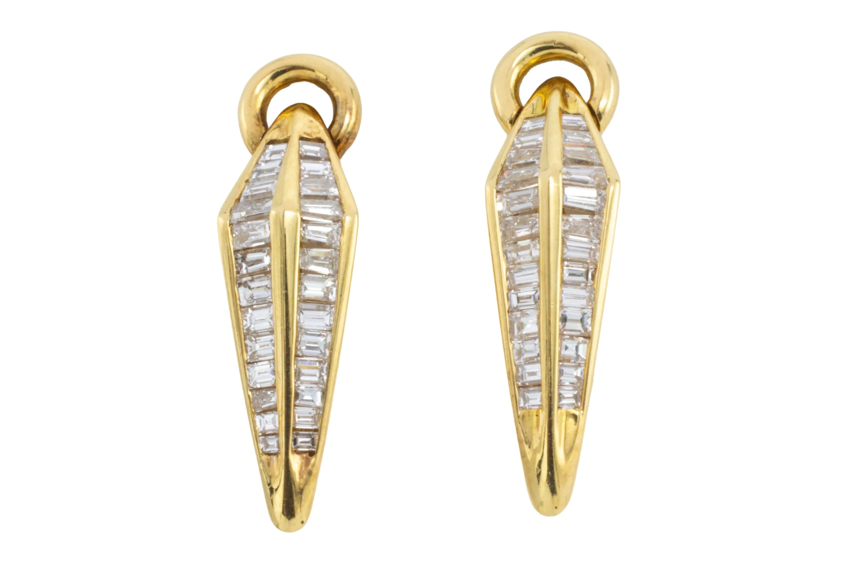 Baguette diamond earrings