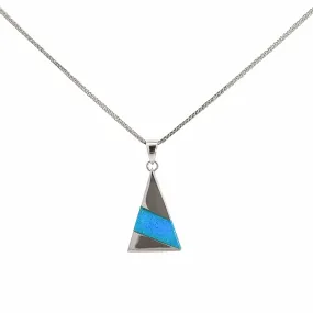 Baikalla Sterling Silver Lab-Made Opal Pendant Necklace