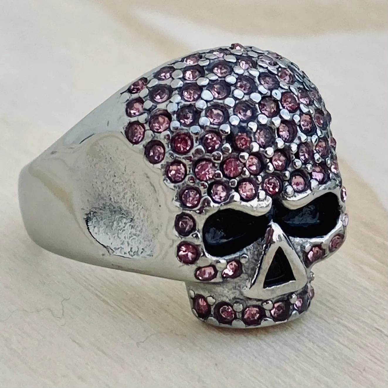 Bling Skull Ring - Pink - R148