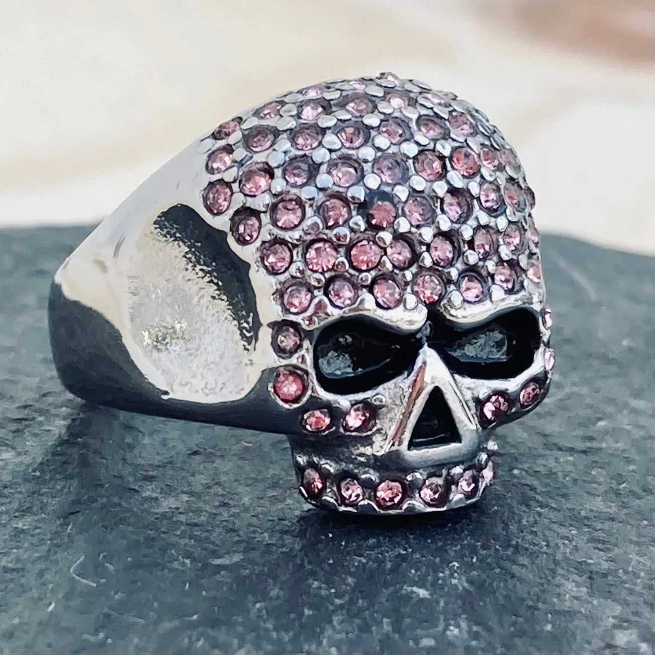 Bling Skull Ring - Pink - R148