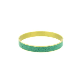 Broad Gauge Bangle Bracelet BRASS   CONCRETE Blue-Green