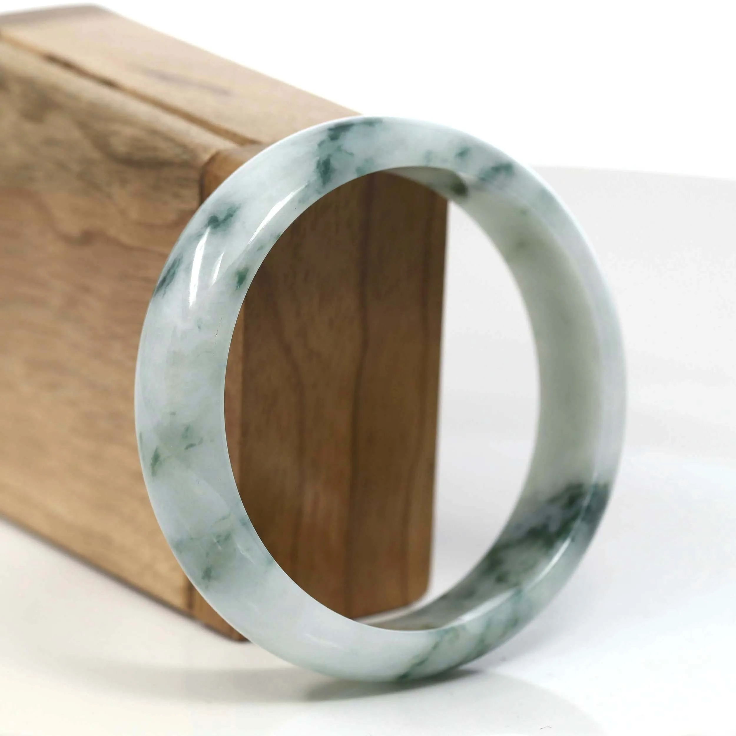 Burmese Blue-green Jade Jadeite Bangle Bracelet (61.45mm) T109