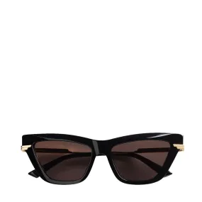 BV 1241S Classic Acetate Cat Eye Sunglasses, Black (G)