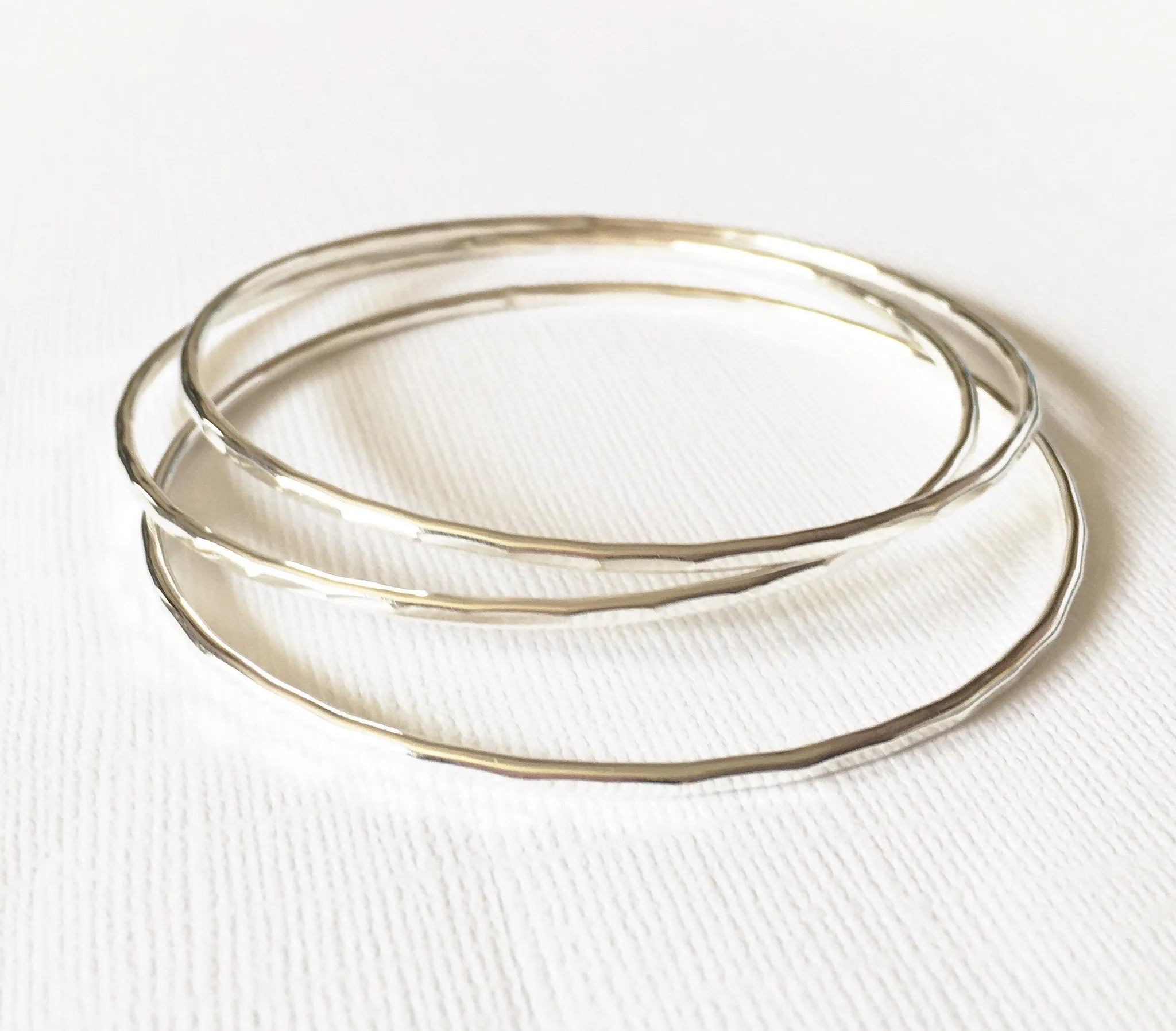 Carly bangles set - sterling silver (B166)