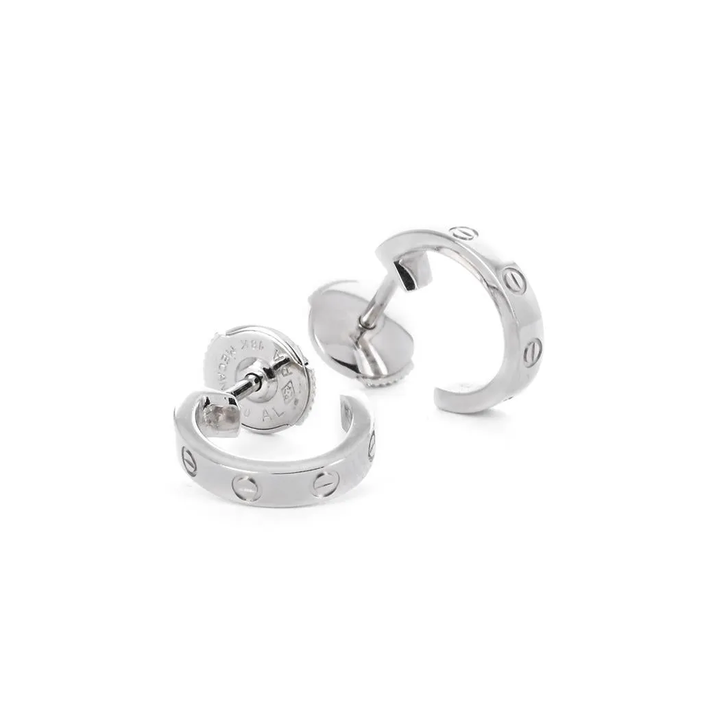 Cartier Mini Love Earrings - 18K White Gold