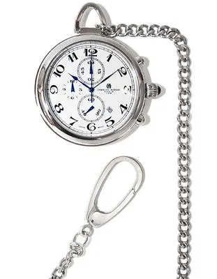 Charles-Hubert 42mm Chronograph Pocket Watch - Stainless Steel - Open Face