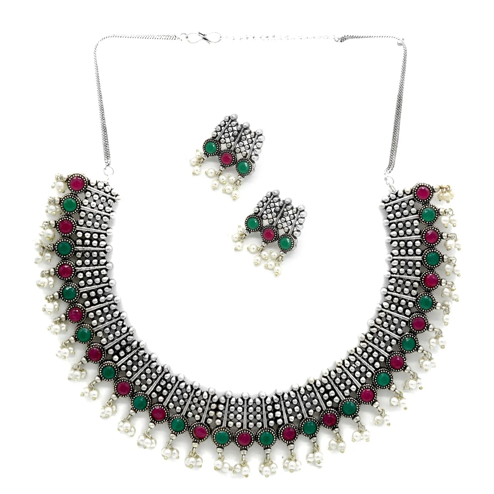 Chitra Multi colored Silver Oxidized Jewellery Gift Set