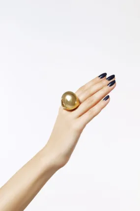 chunky ball ring in gold