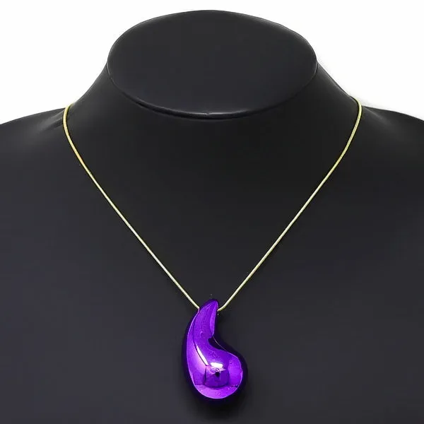 Chunky Teardrop Pendant Short Chain Necklace