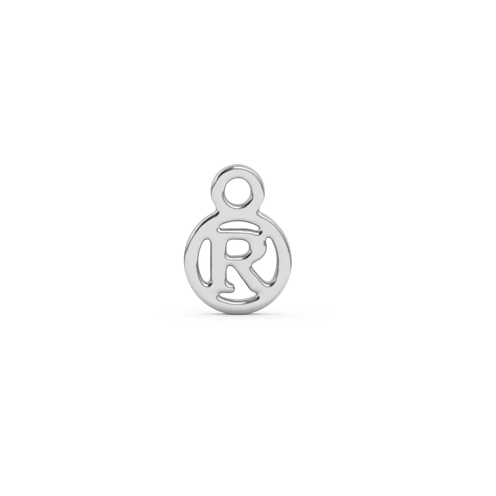 Circle Initial Charm - R | Sterling Silver