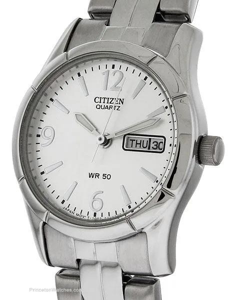 Citizen Quartz Ladies Day/Date Watch - Silver-Tone Dial - Steel Case & Bracelet