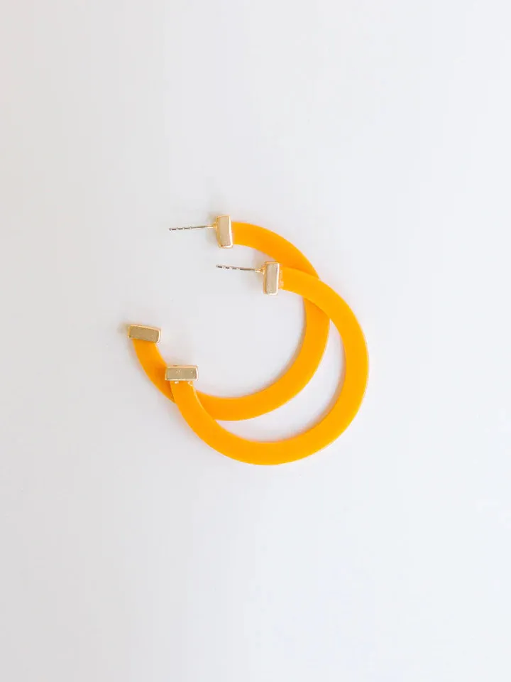 Classic Acrylic Large Hoops in Clementine