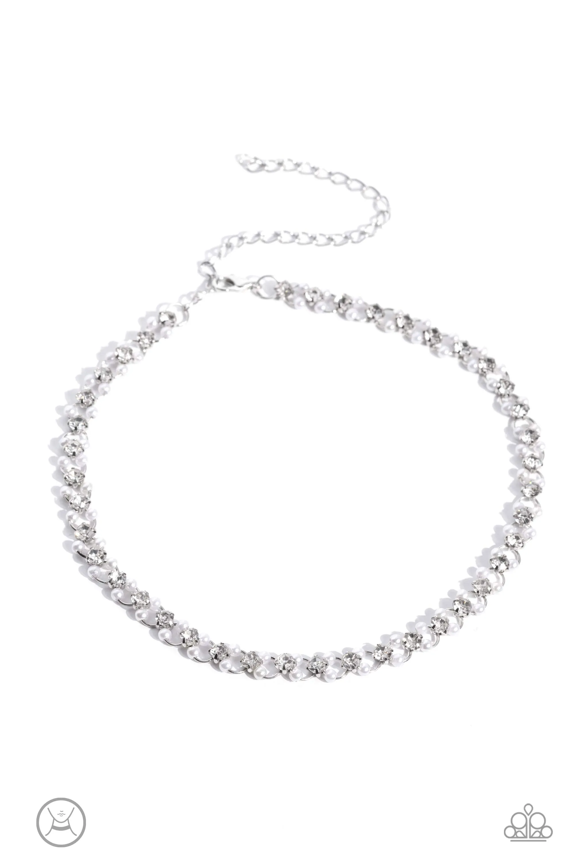 Classy Couture White Pearl Choker Necklace - Paparazzi Accessories