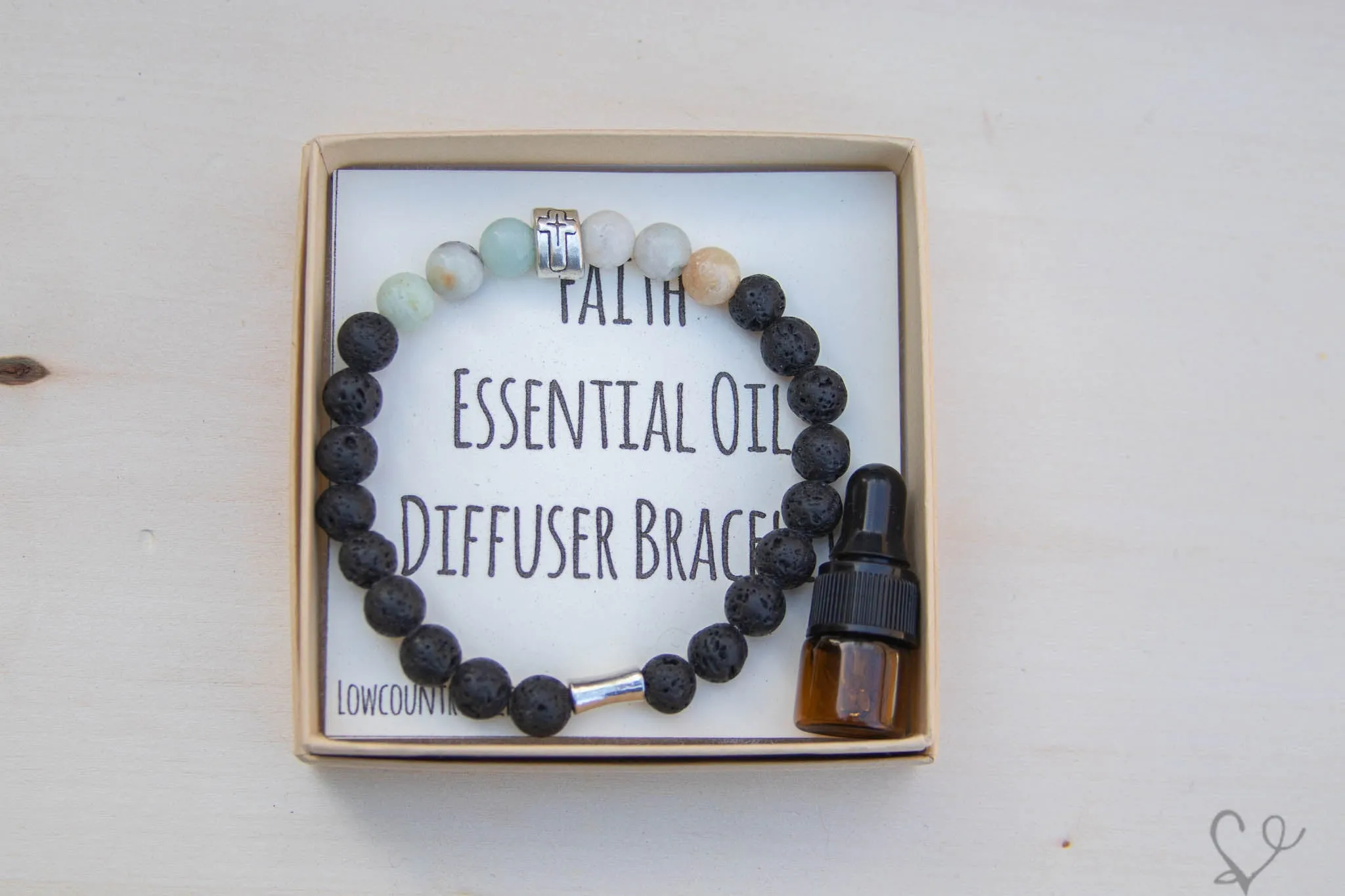 Cross Gemstone Essential Oil Diffuser Bracelet