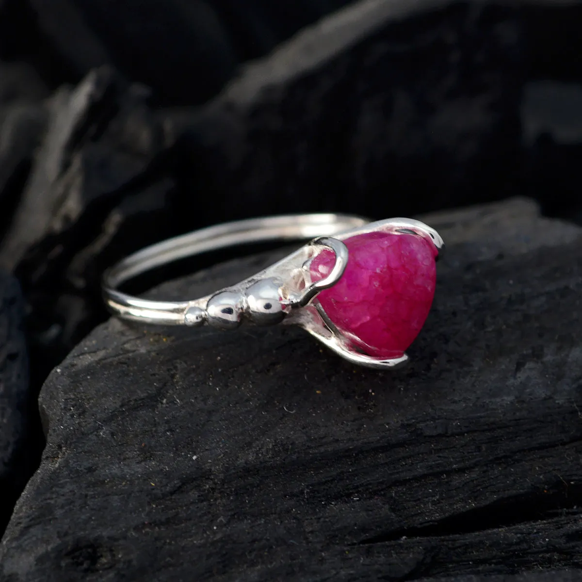 Cunning Gemstone Indianruby 925 Sterling Silver Ring Jewelry Show