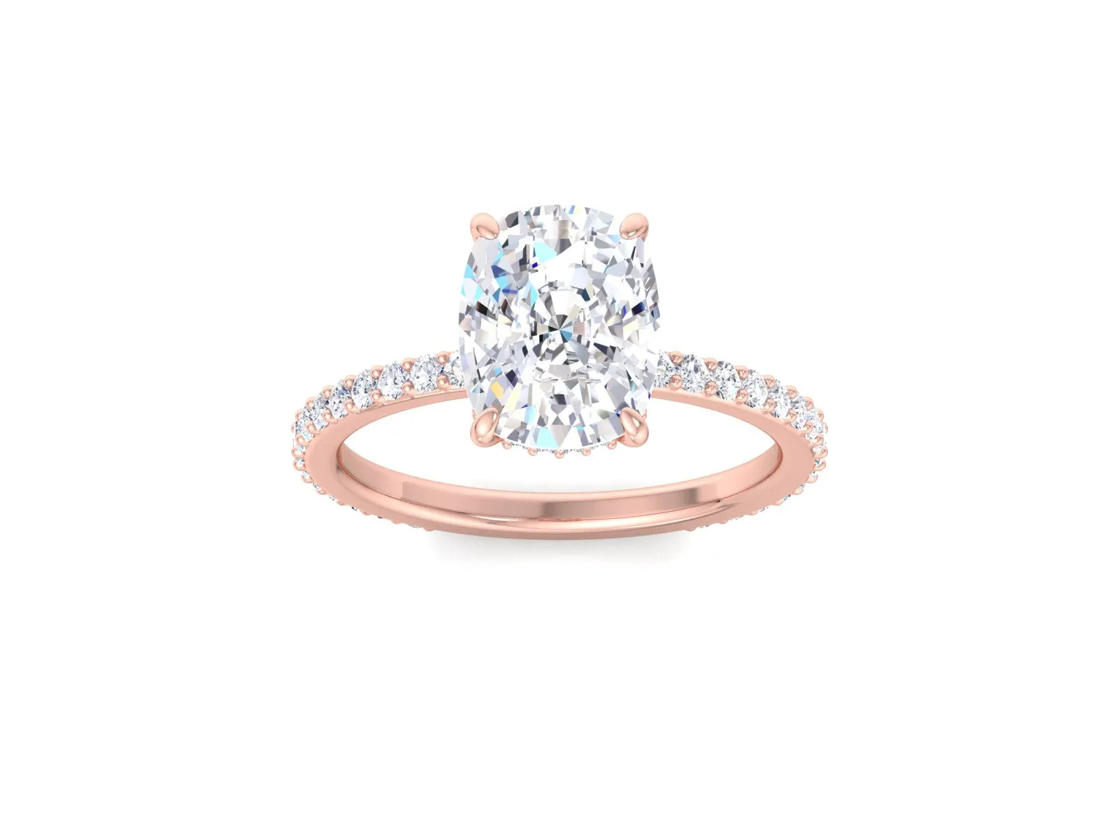 Cushion Cut Lab-Created Diamond Halo Engagement Ring