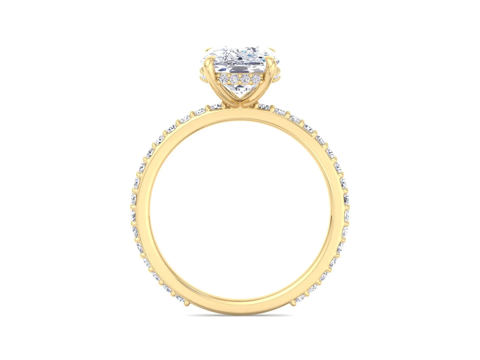 Cushion Cut Lab-Created Diamond Halo Engagement Ring