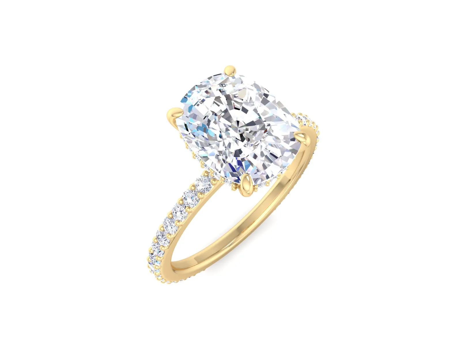 Cushion Cut Lab-Created Diamond Halo Engagement Ring