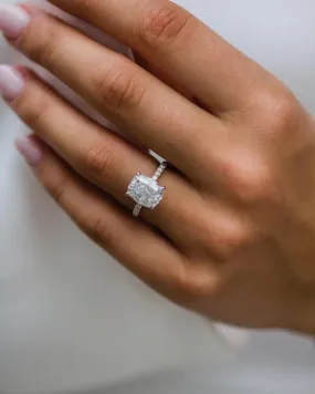 Cushion Cut Lab-Created Diamond Halo Engagement Ring