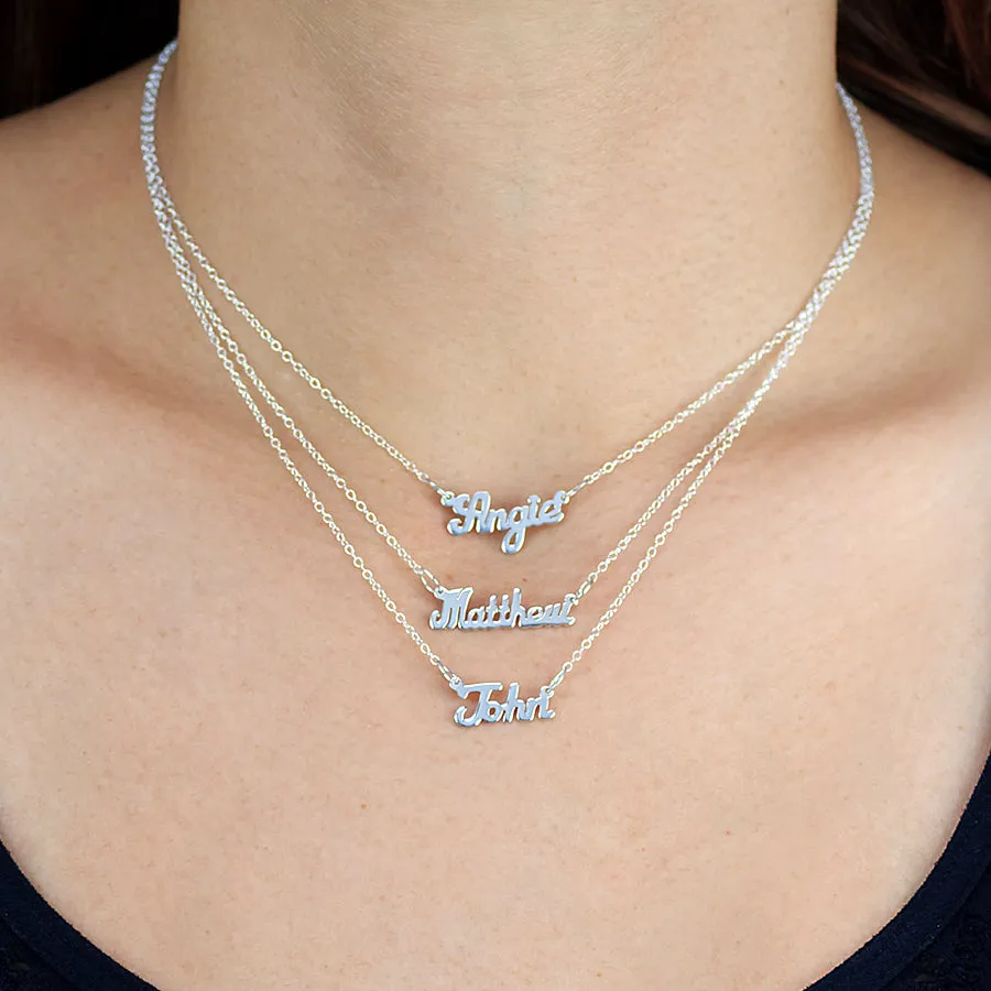 Custom Mini Script Name Necklace