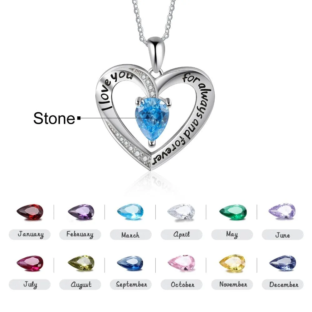 Customized Inlaid Birthstone Necklace