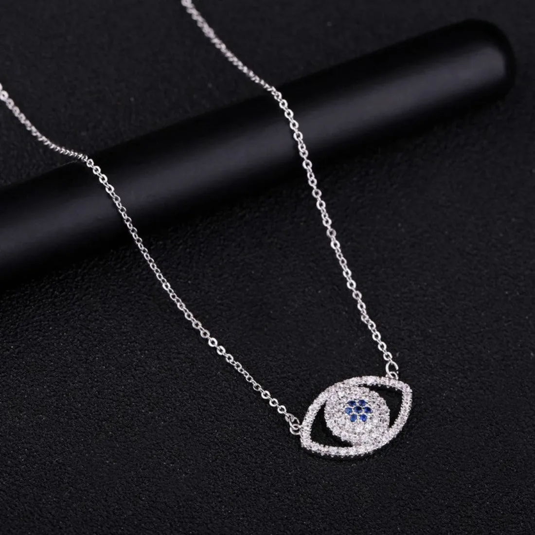 CZ Luxury Evil Eye Crystal Choker  Pendant - 2