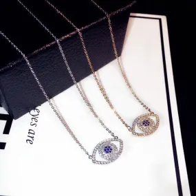 CZ Luxury Evil Eye Crystal Choker  Pendant - 2