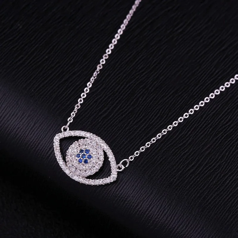 CZ Luxury Evil Eye Crystal Choker  Pendant - 2