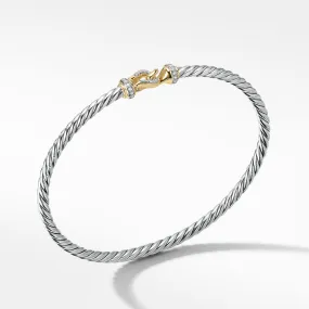 David Yurman 3MM Buckle Two-Tone Diamond Bracelet