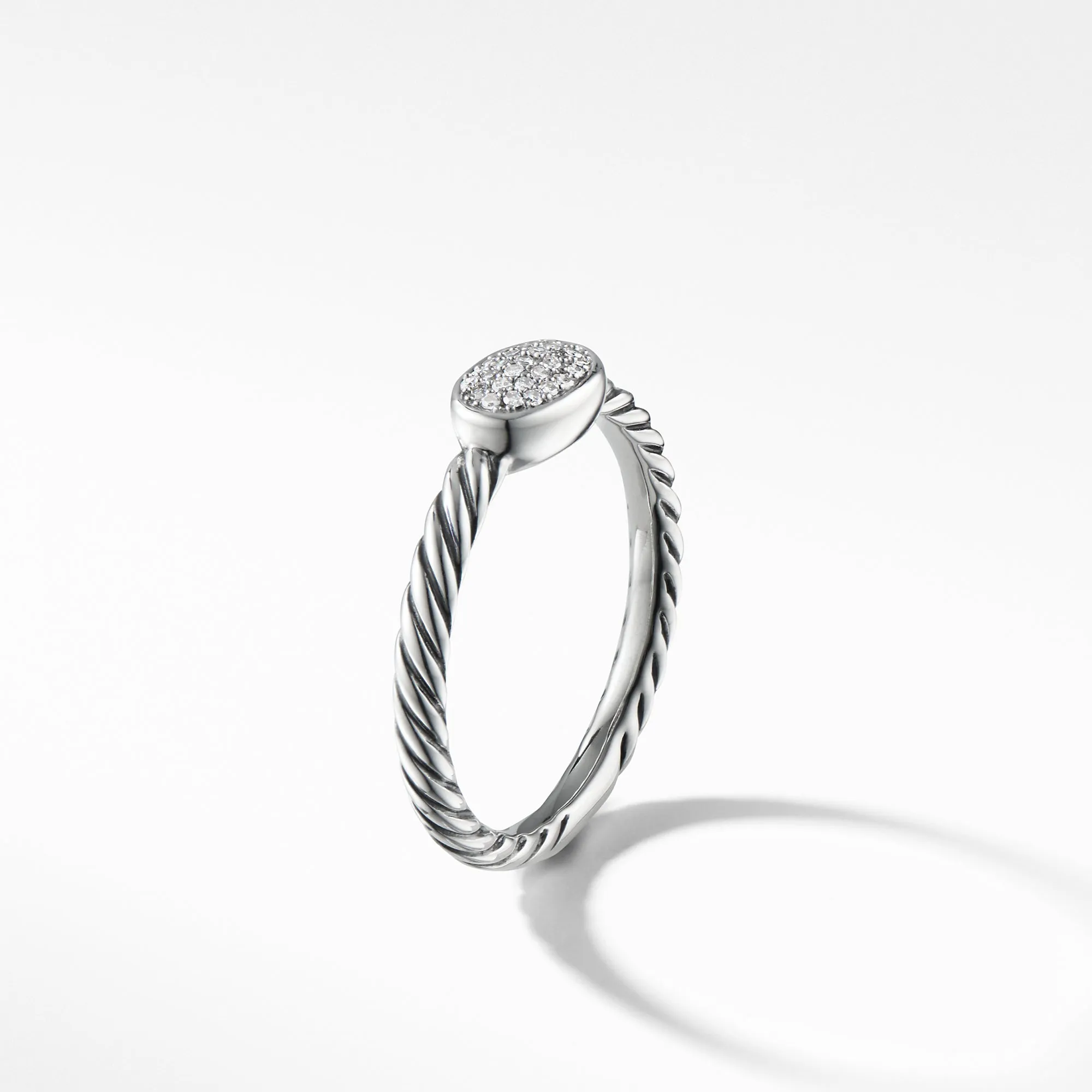 David Yurman Cable Collectibles Oval Ring with Diamonds