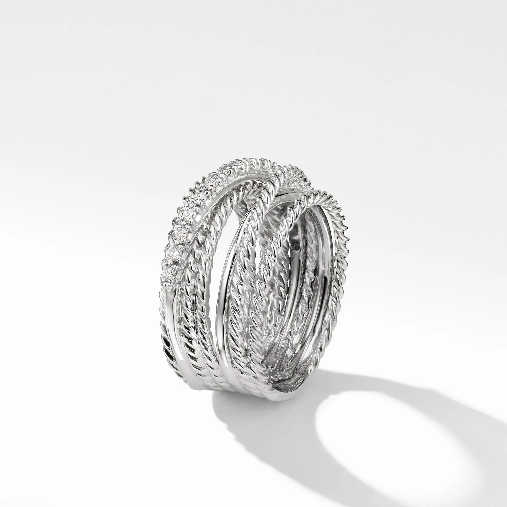 David Yurman Crossover 11MM Wide Ring with Diamonds