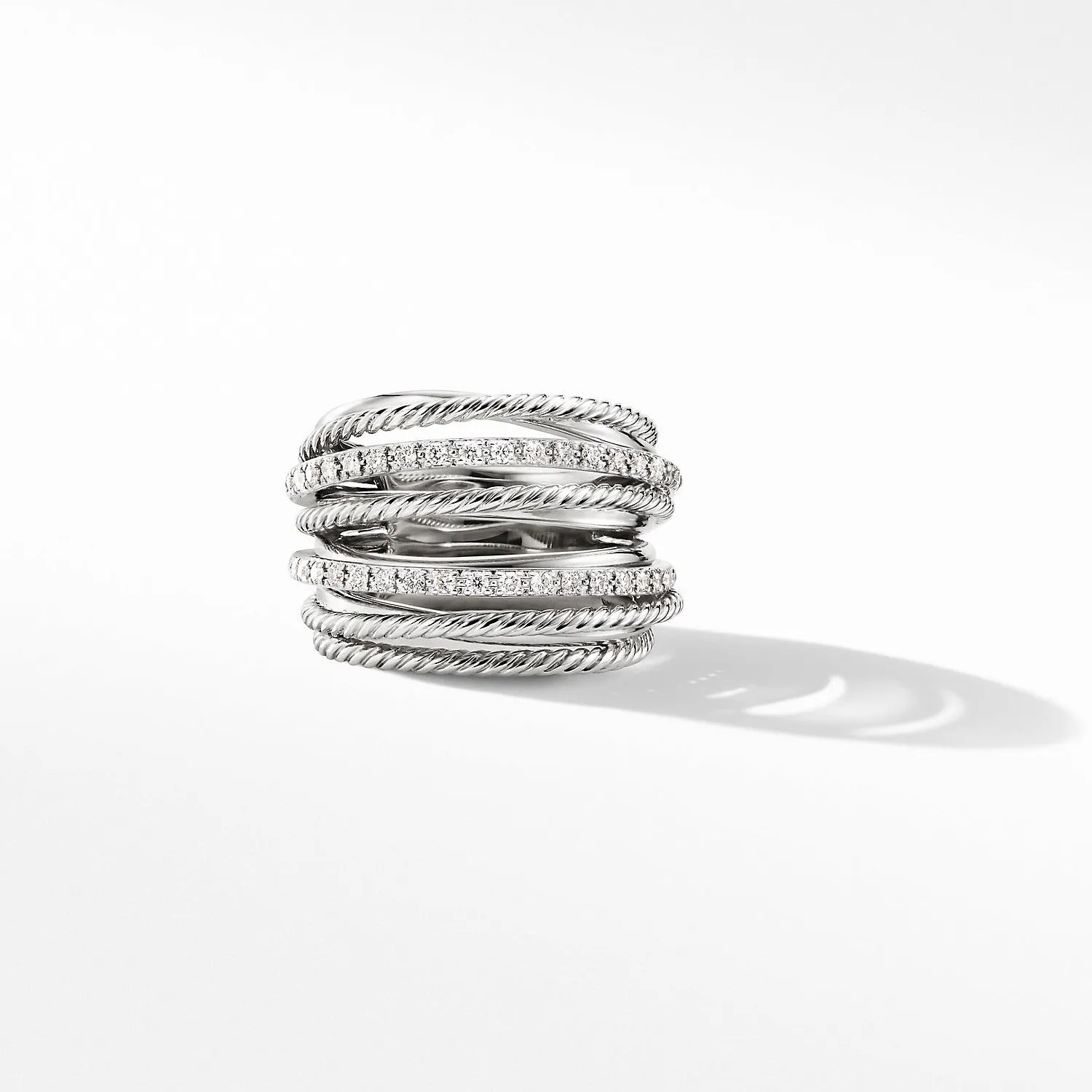 David Yurman Crossover 18MM Wide Diamond Ring