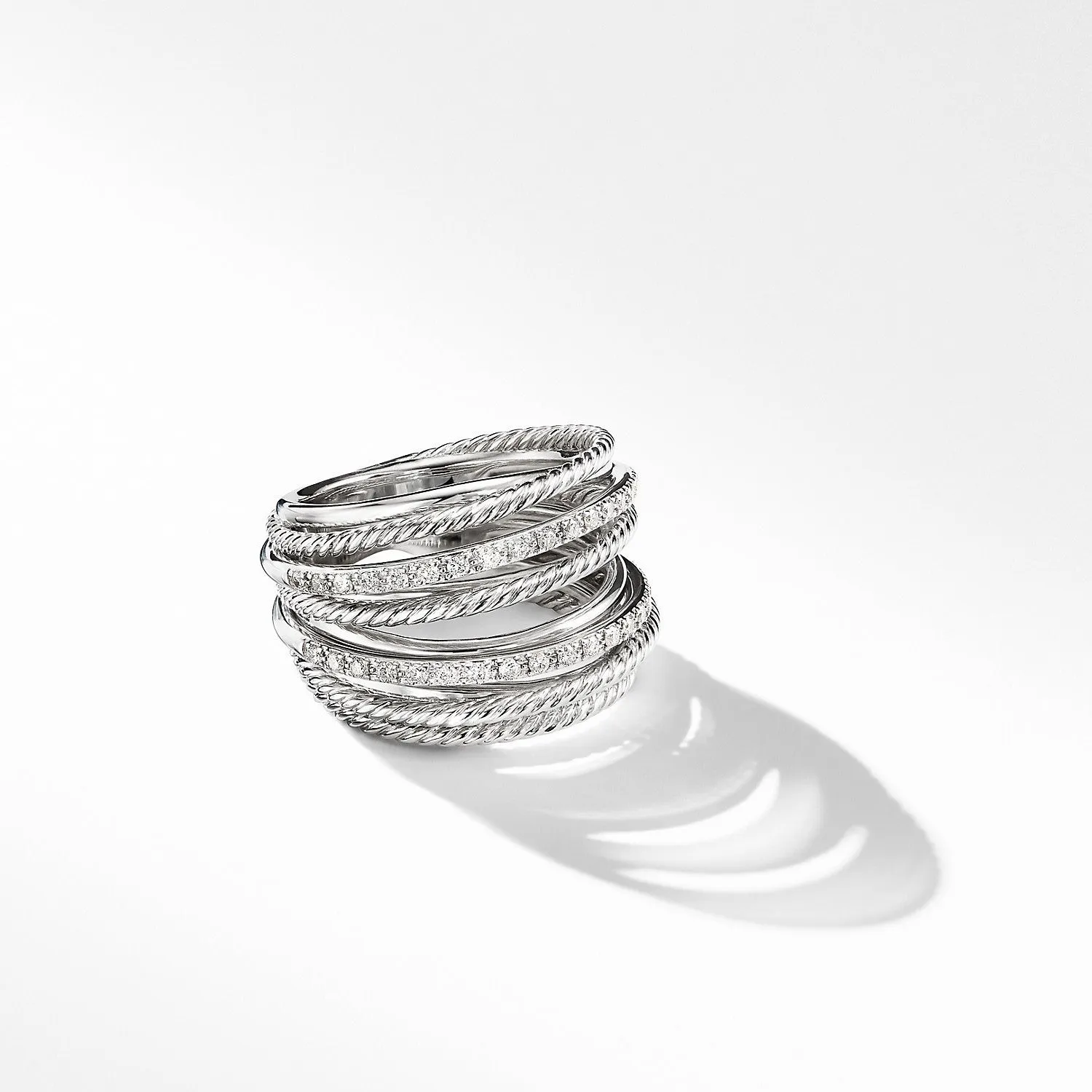 David Yurman Crossover 18MM Wide Diamond Ring