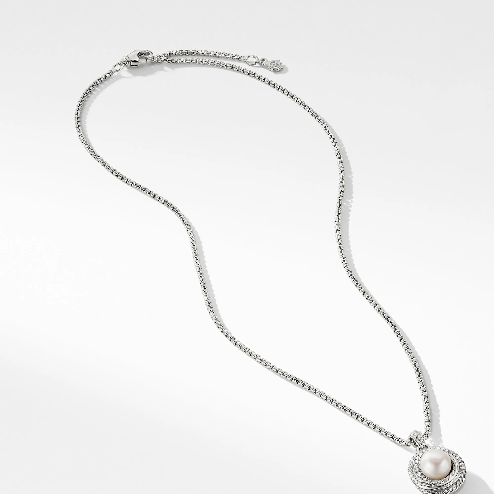 David Yurman Crossover Pearl Pendant Necklace with Diamonds