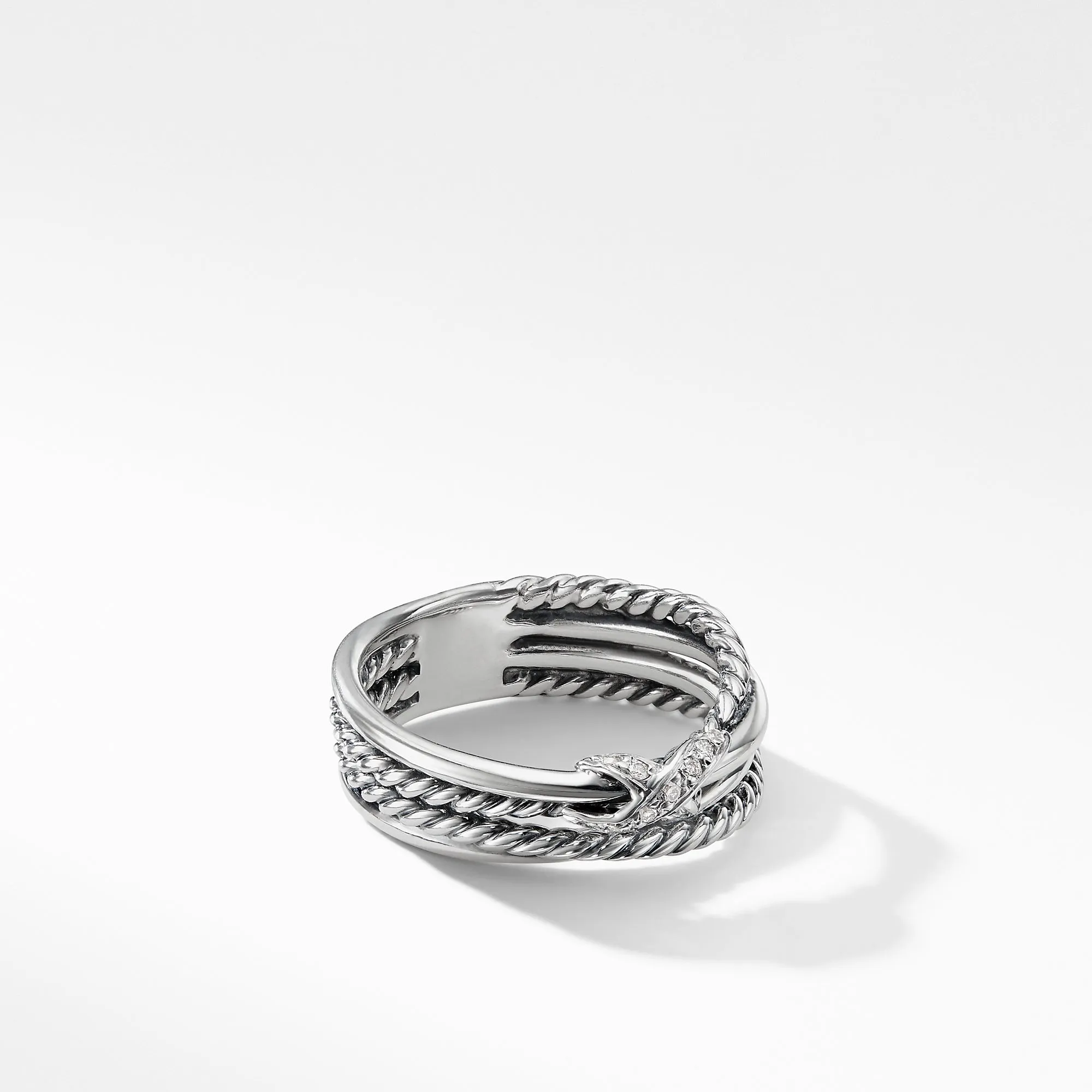 David Yurman Crossover X Ring with Diamonds 6MM