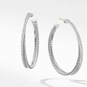 David Yurman Crossover XL Hoop Earrings with Diamonds