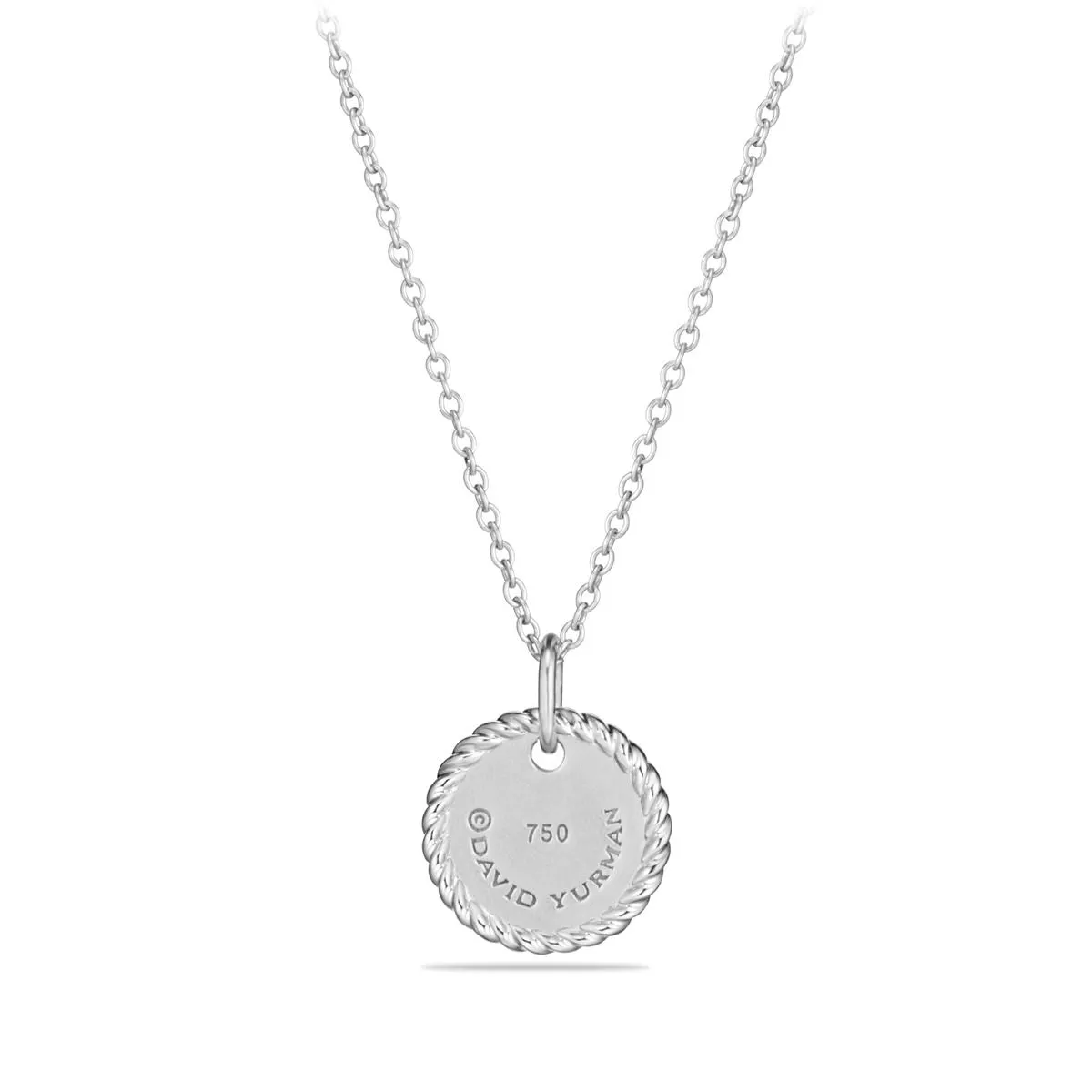 David Yurman Initial N 18k White Gold Diamond Necklace