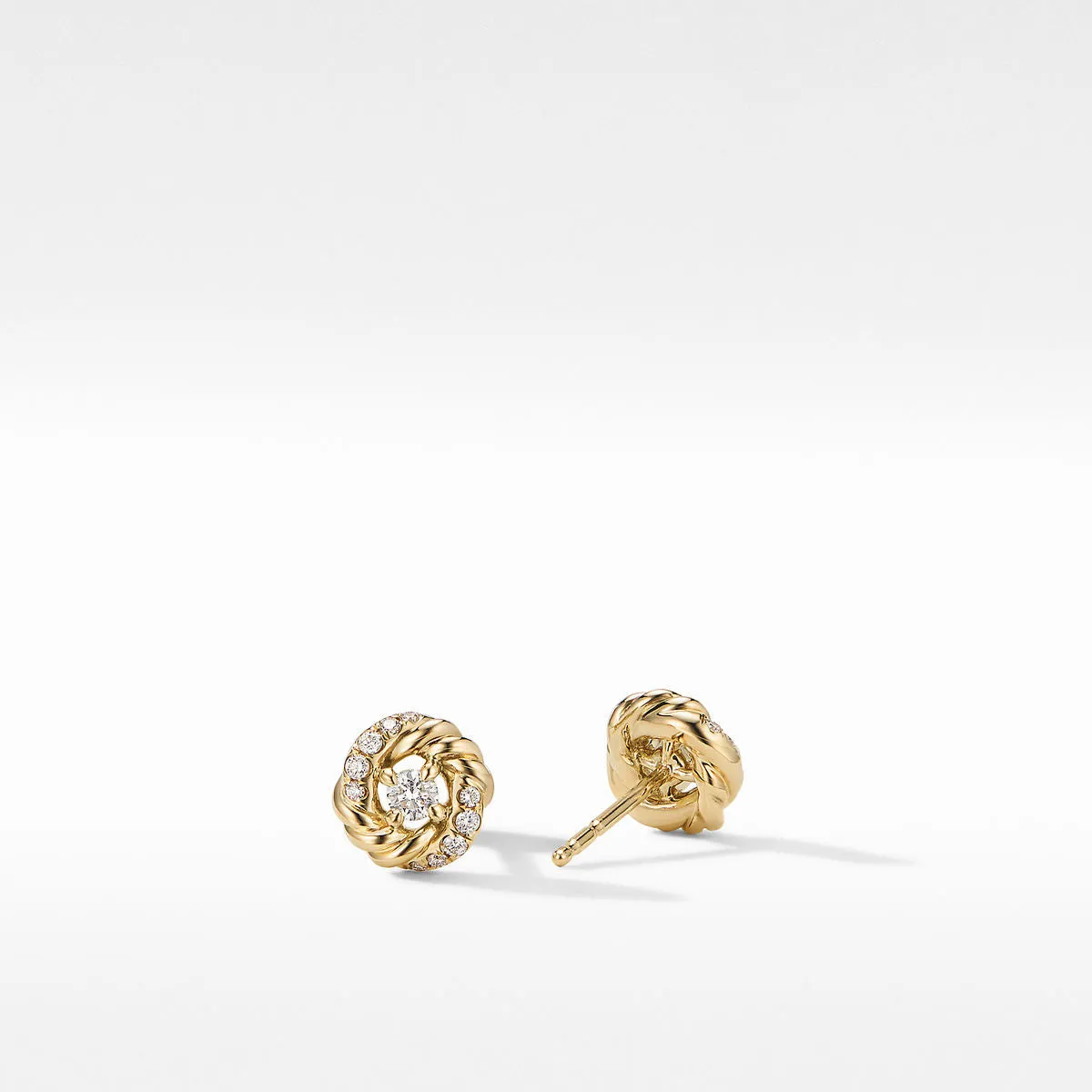 David Yurman Petite Infinity 18k Gold Diamond Studs